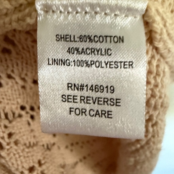 Freshman 1996 Beige Stretchy Crochet Knit Midi Dress Sleeveless Size XS‎ - Picture 10 of 12